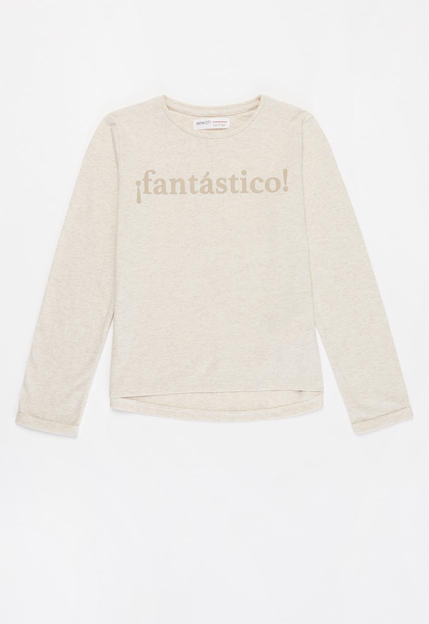 MINOTI - Girls basic fantastic top - oatmeal