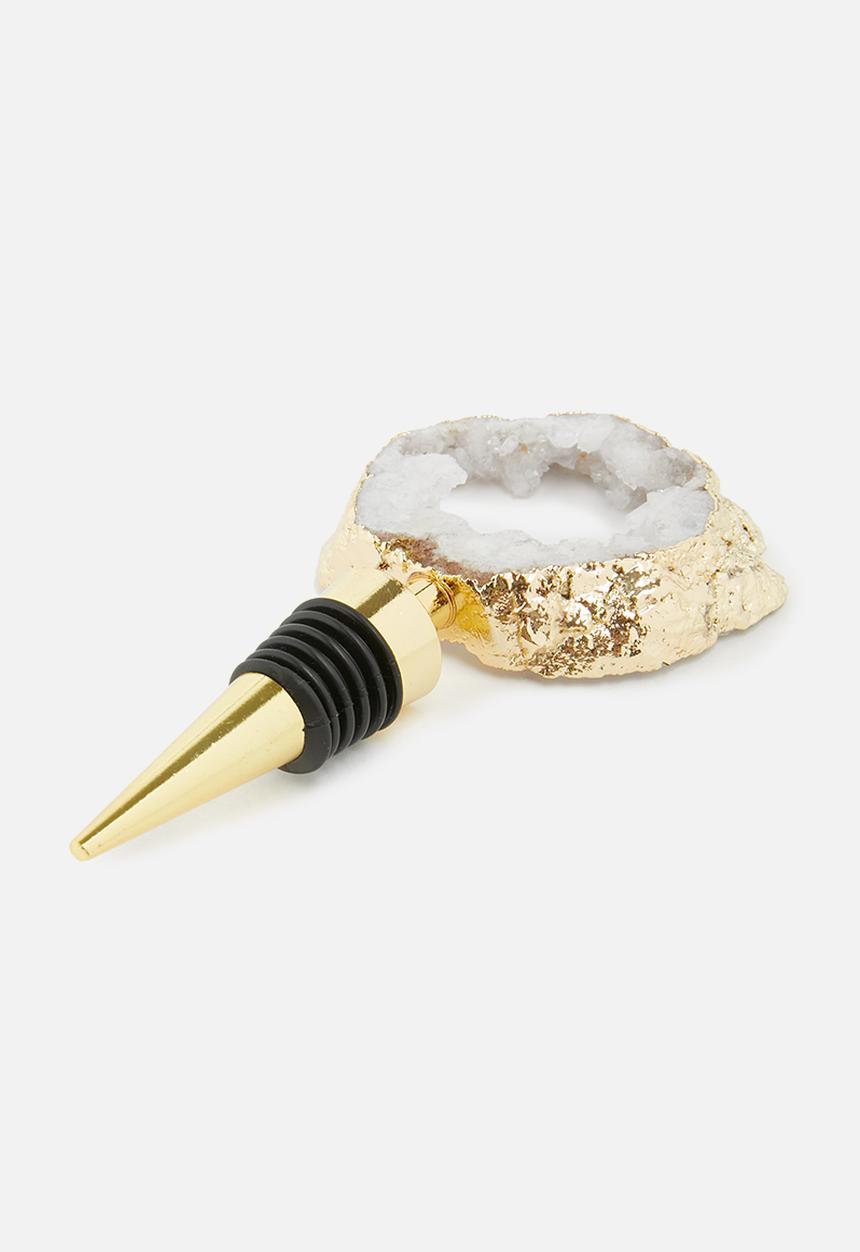 Four One Wine - Naki luxury geode crystal wine stopper - crystal white druzy