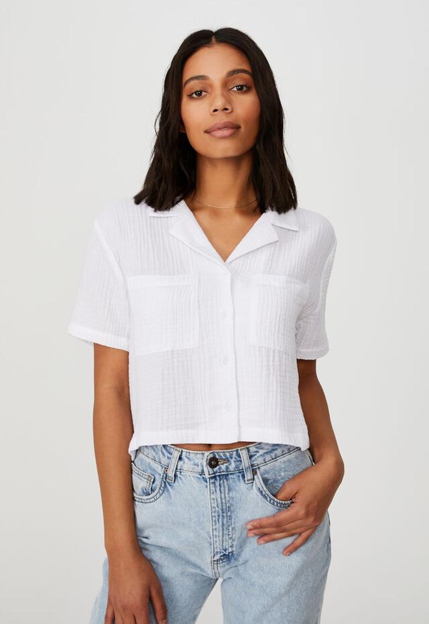 Cotton On - Erika short sleeve shirt - white