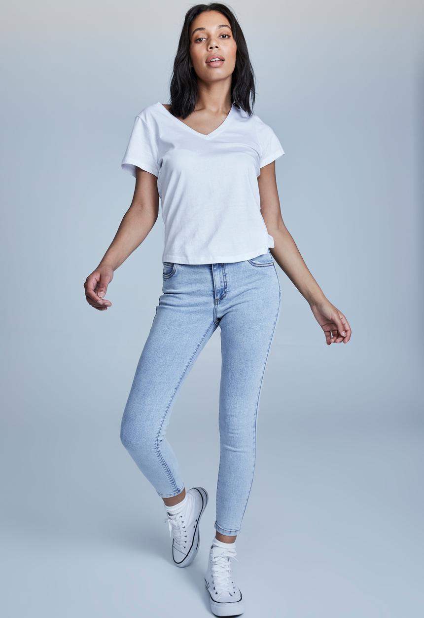 Cotton On - Mid rise cropped skinny jean - roadknight blue