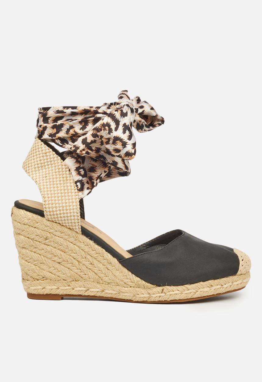 Miss Black - Jojo1 espadrille wedge - black