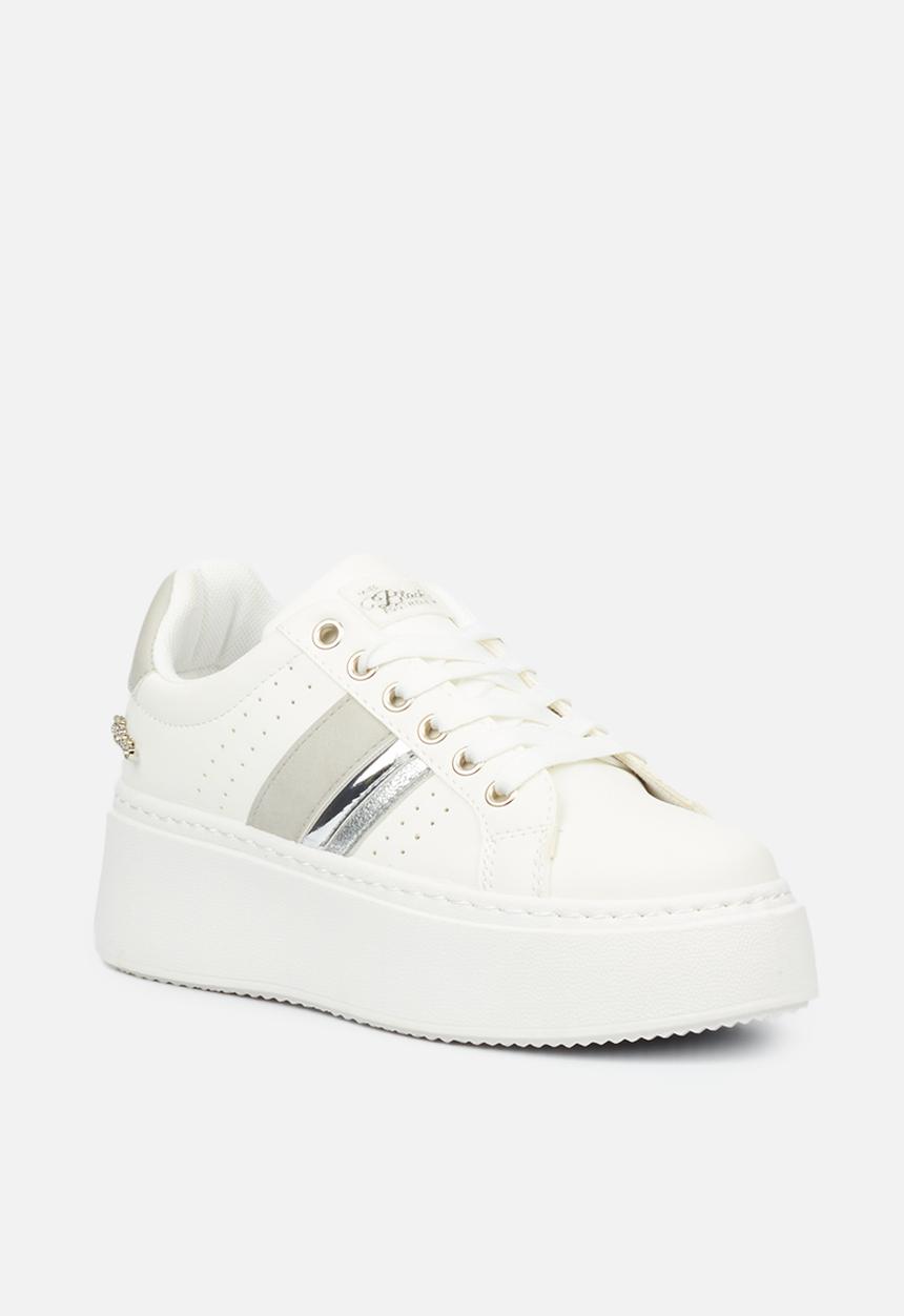 Miss Black - Trio4 flatform sneaker - white