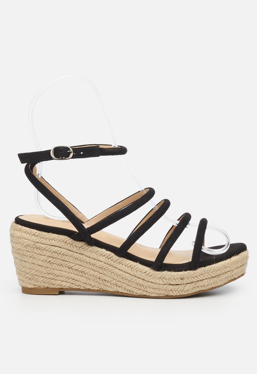 Miss Black - Naples1 espadrille wedge - black