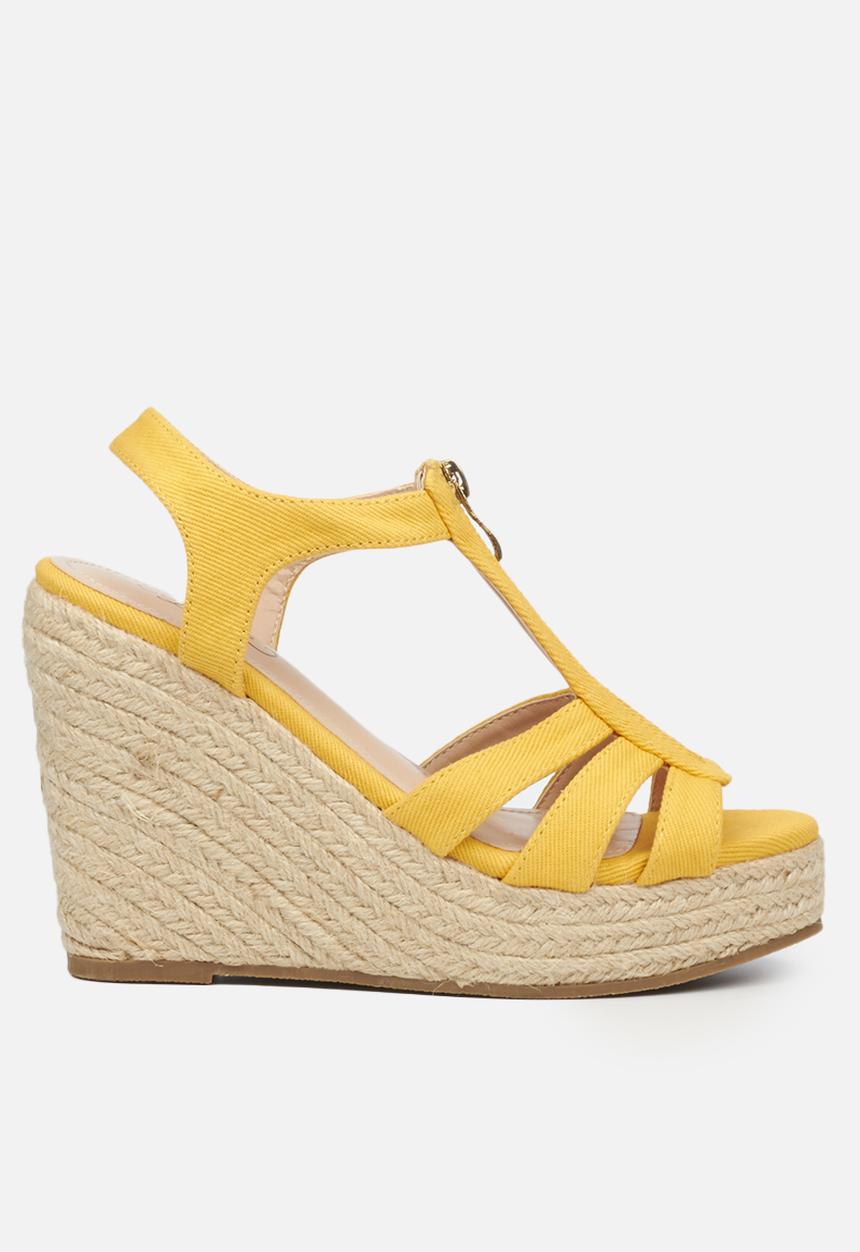 Miss Black - Threat2 espadrille wedge - yellow