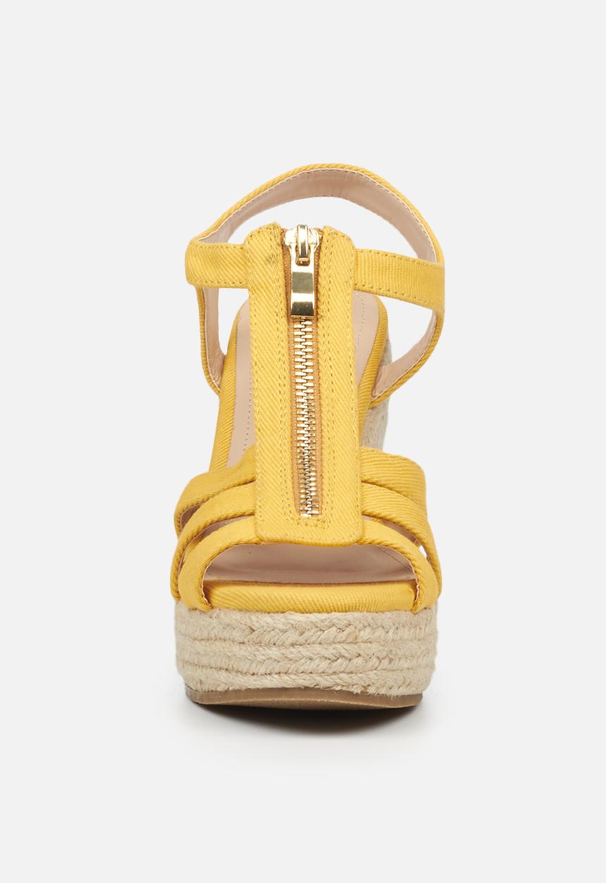 Miss Black - Threat2 espadrille wedge - yellow