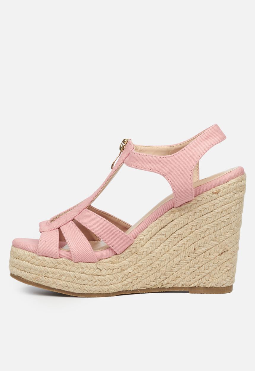 Miss Black - Threat2 espadrille wedge - pink