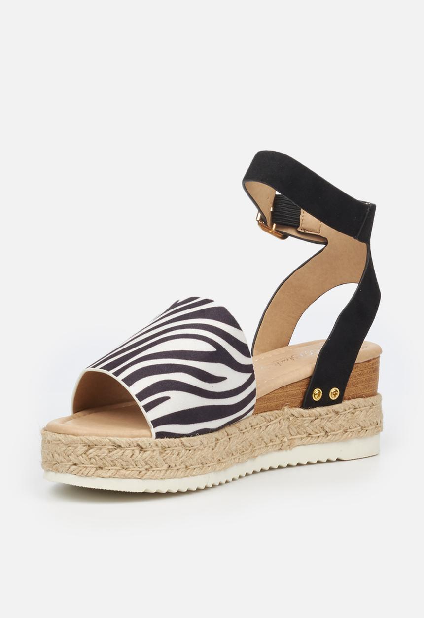 Miss Black - Steffi espadrille wedge - black & white
