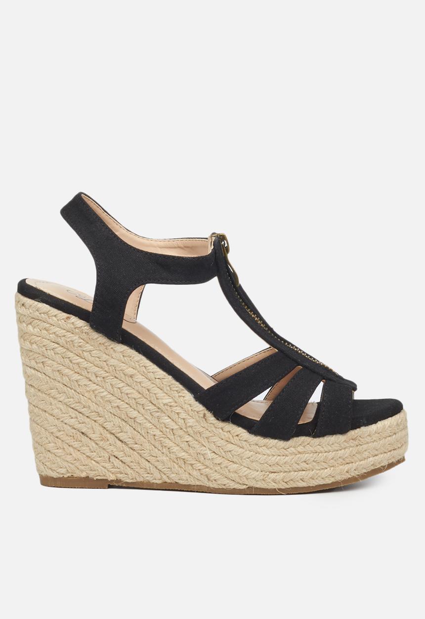 Miss Black - Threat2 espadrille wedge - black