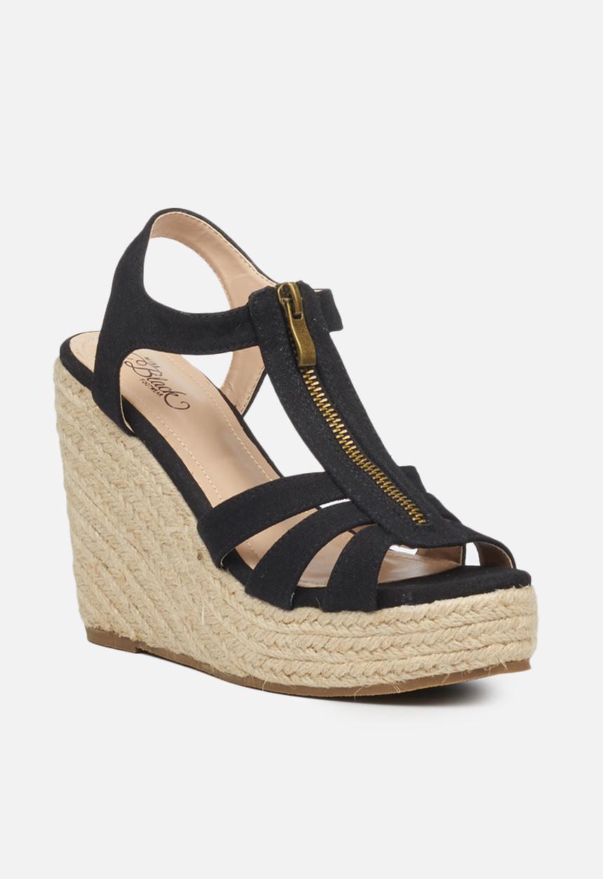 Miss Black - Threat2 espadrille wedge - black