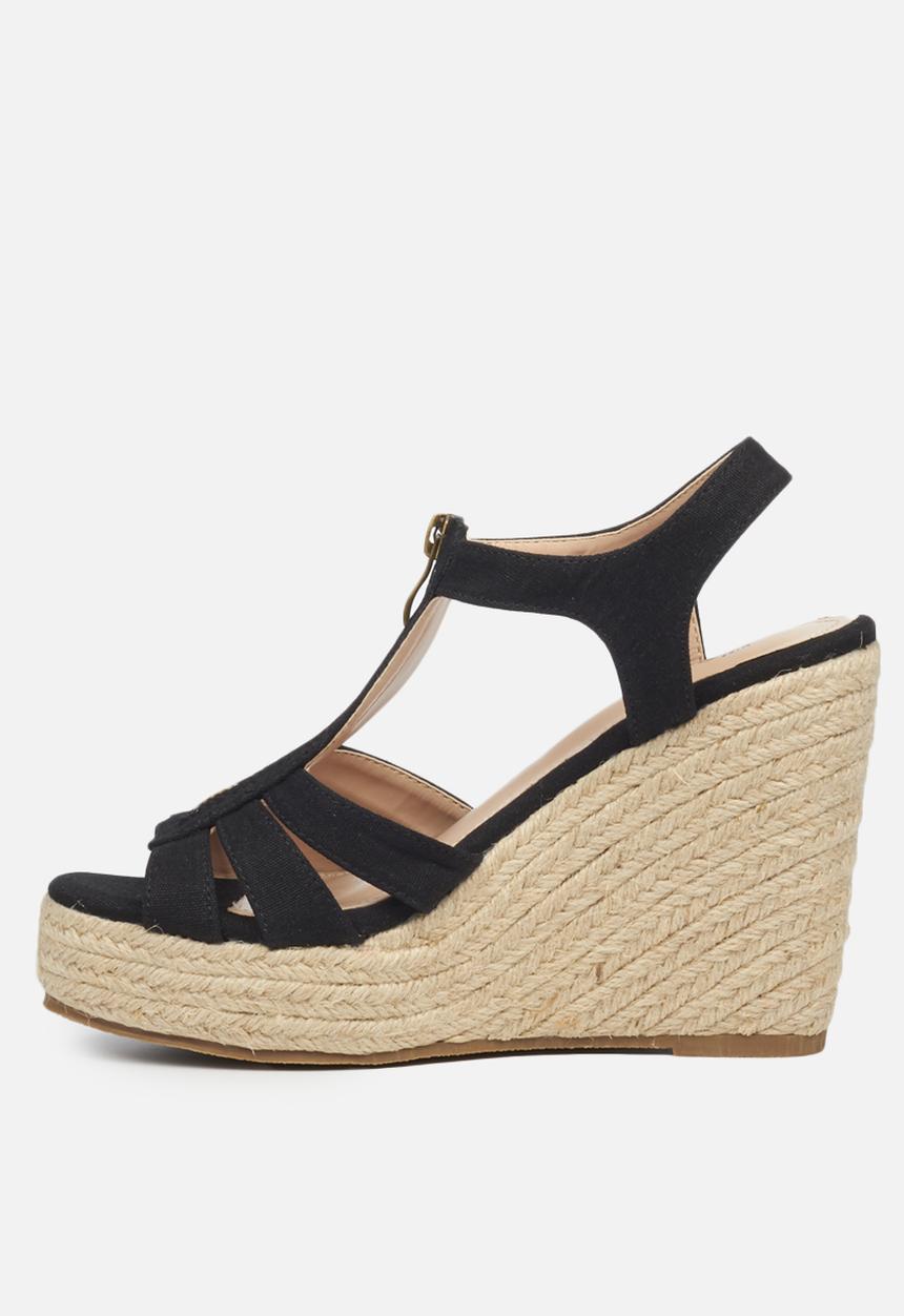 Miss Black - Threat2 espadrille wedge - black