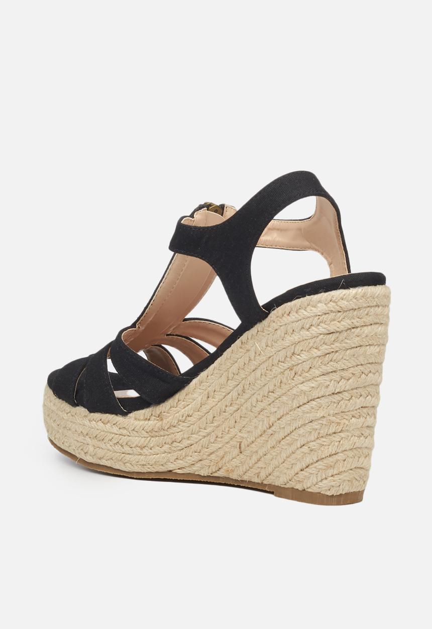Miss Black - Threat2 espadrille wedge - black