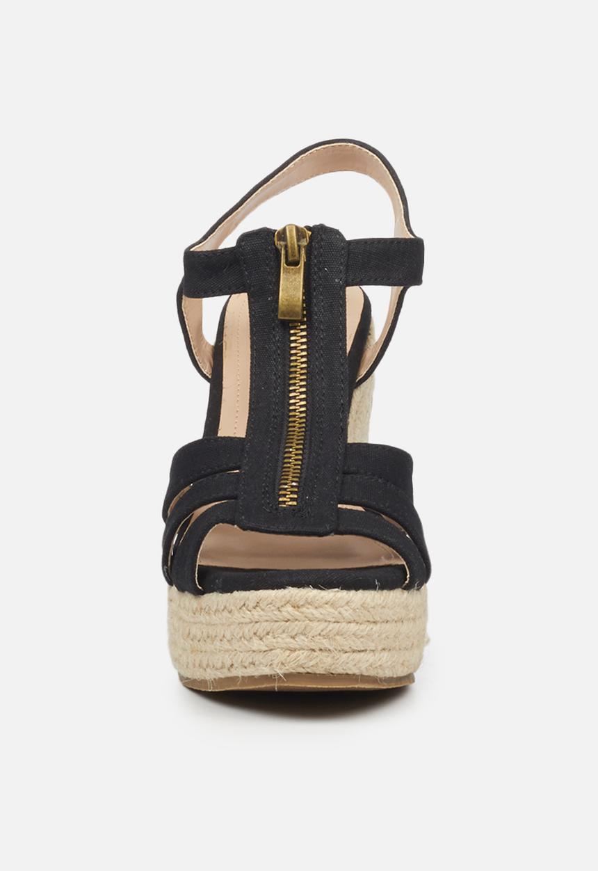 Miss Black - Threat2 espadrille wedge - black