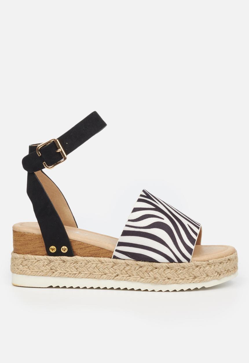Miss Black - Steffi espadrille wedge - black & white