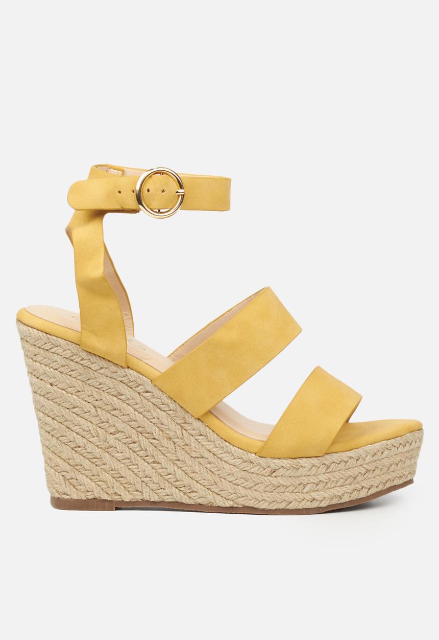 Miss Black - Threat1 espadrille wedge - yellow