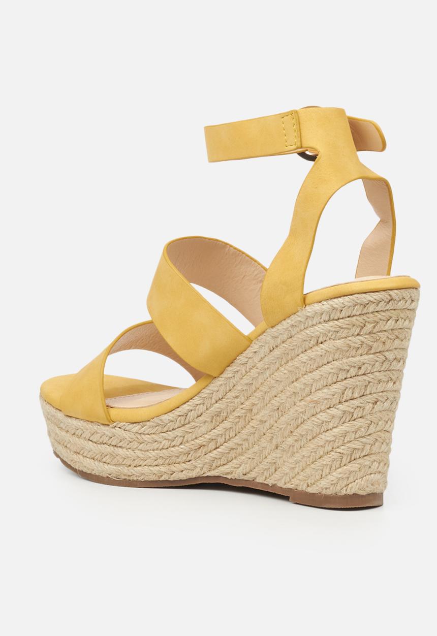 Miss Black - Threat1 espadrille wedge - yellow
