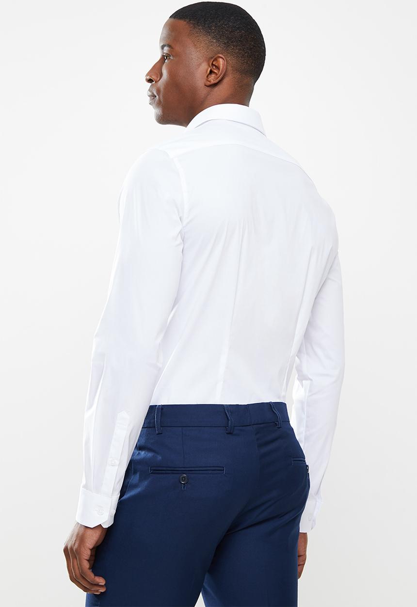 POLO - Christian slim fit long sleeve shirt - white