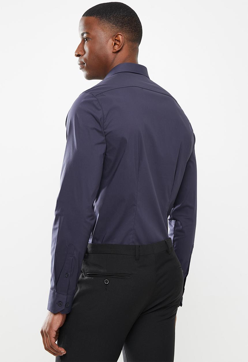 POLO - Christian slim fit long sleeve shirt - navy