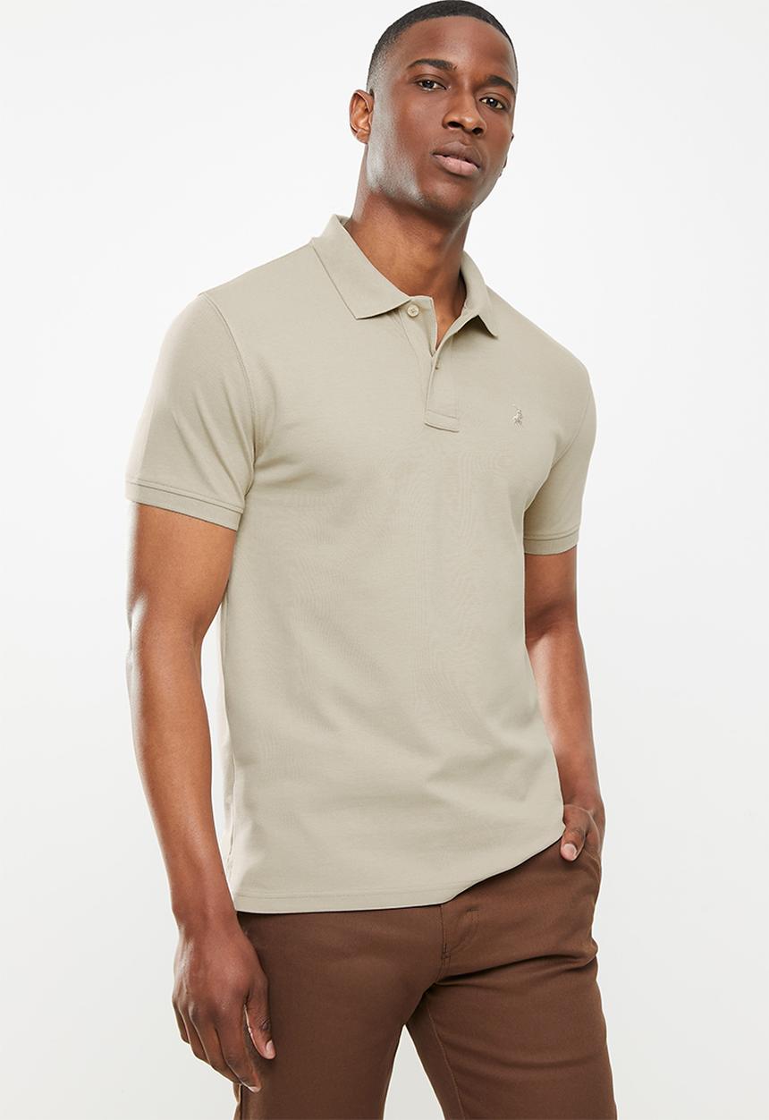 POLO - Carter pique short sleeve golfer - stone
