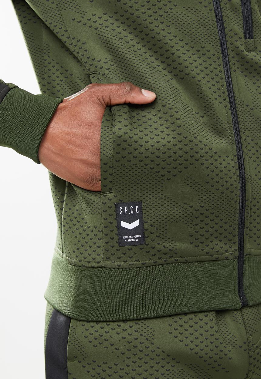 S.P.C.C - Shia regular fit zip through track top - green