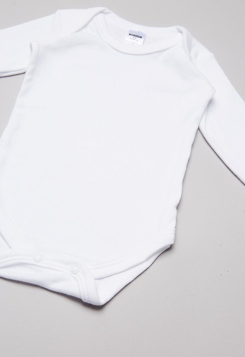 Pop Candy - Baby 5 pack long sleeve vest - white