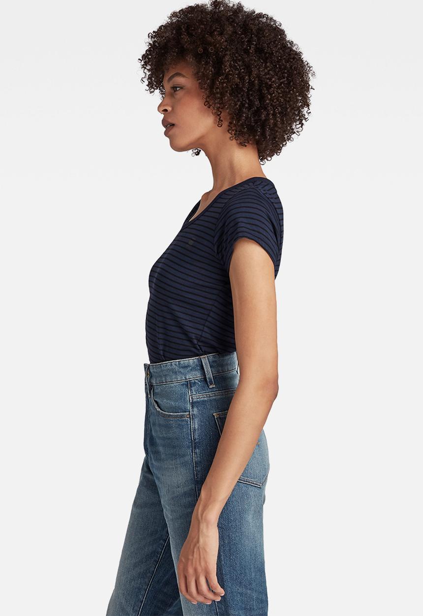 G-STAR - Eyben slim v t wmn short sleeve - sartho blue/dk black