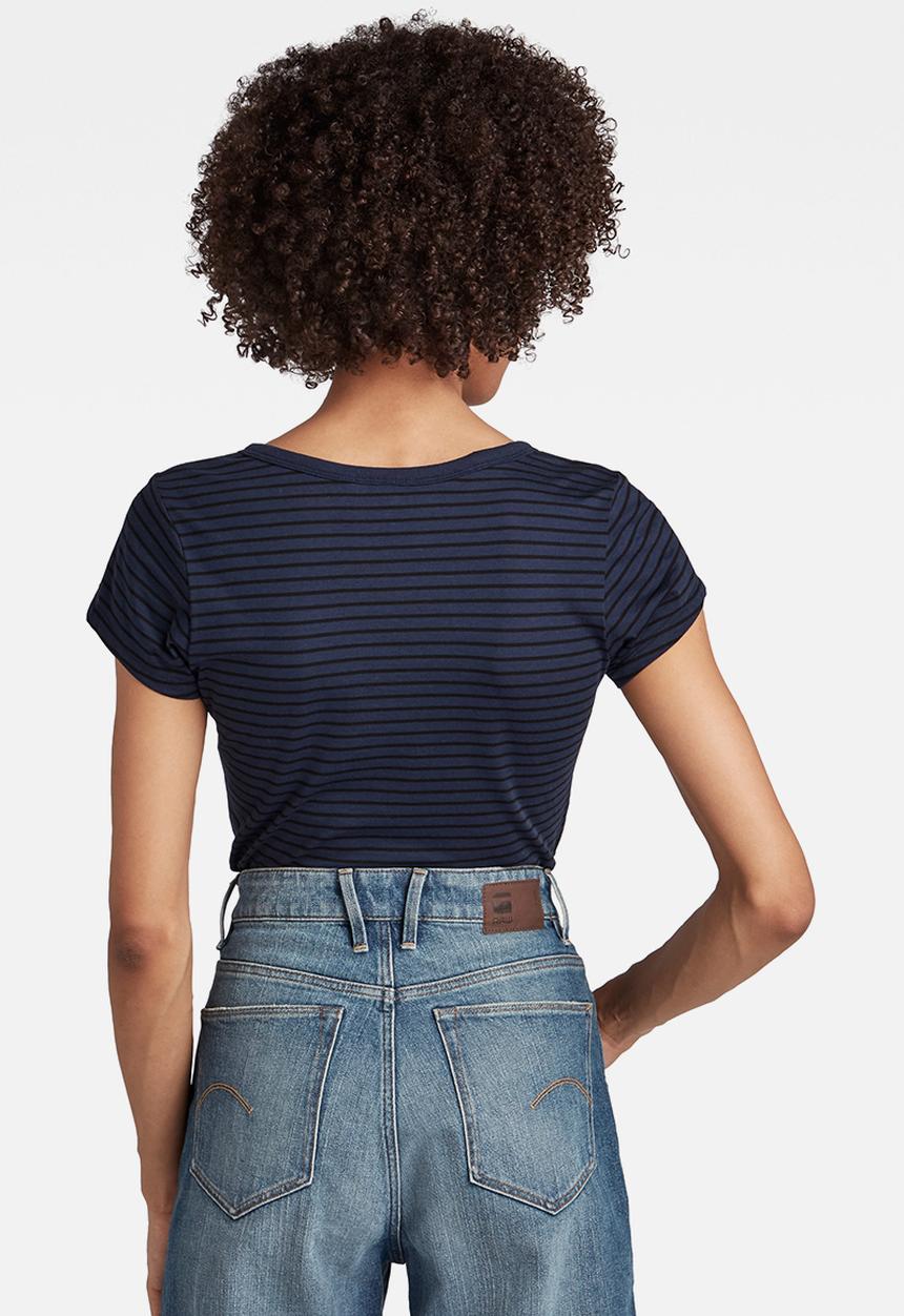 G-STAR - Eyben slim v t wmn short sleeve - sartho blue/dk black
