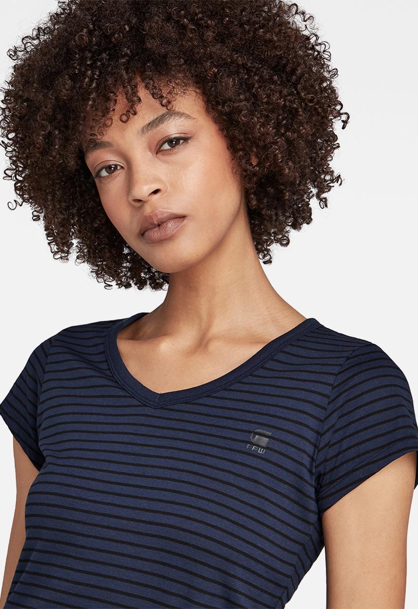 G-STAR - Eyben slim v t wmn short sleeve - sartho blue/dk black