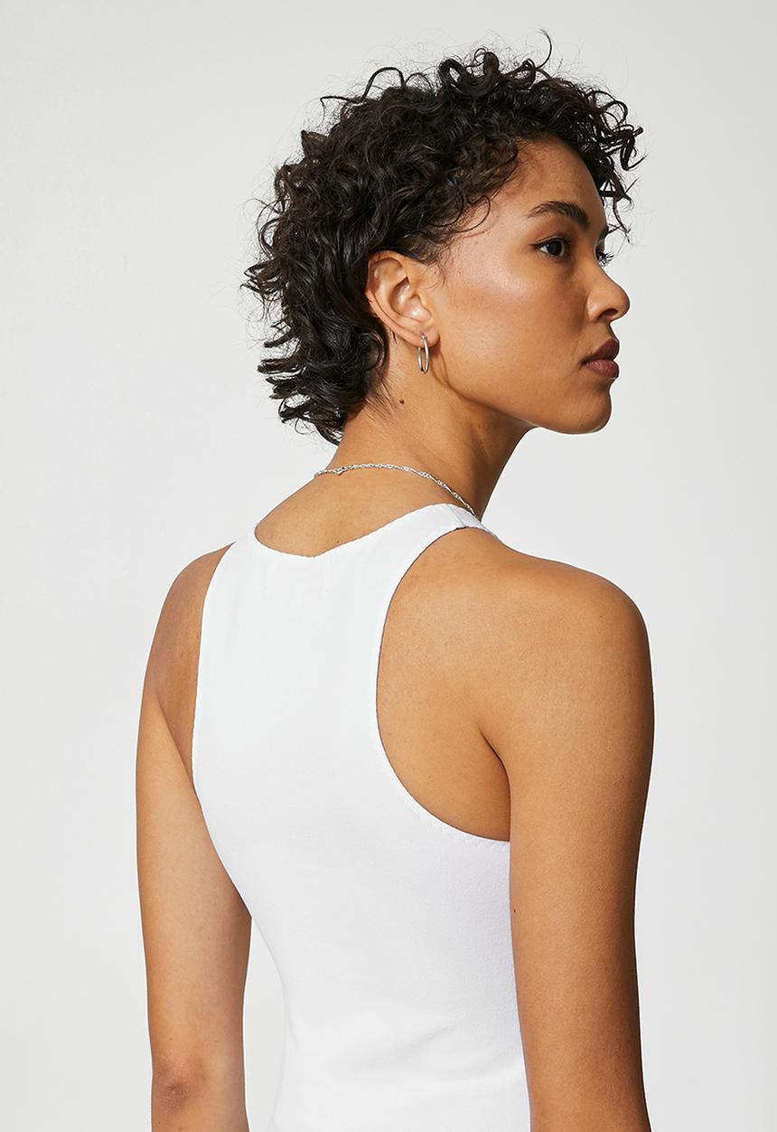 Superbalist - Crepe cutaway knit top - white