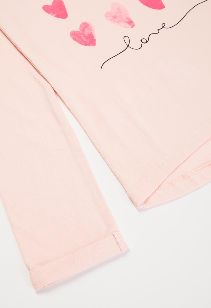 MINOTI - Girls basic hearts top - pink