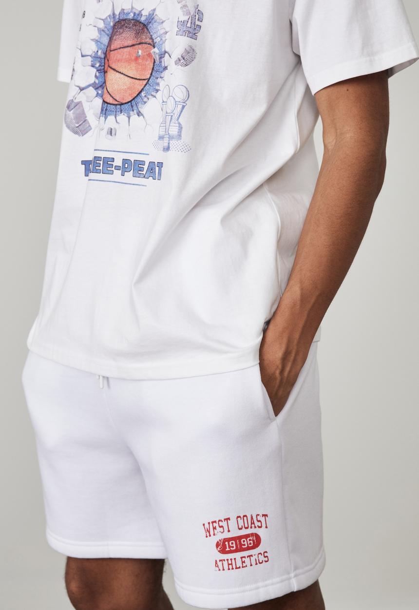 Factorie - Graphic track short - white