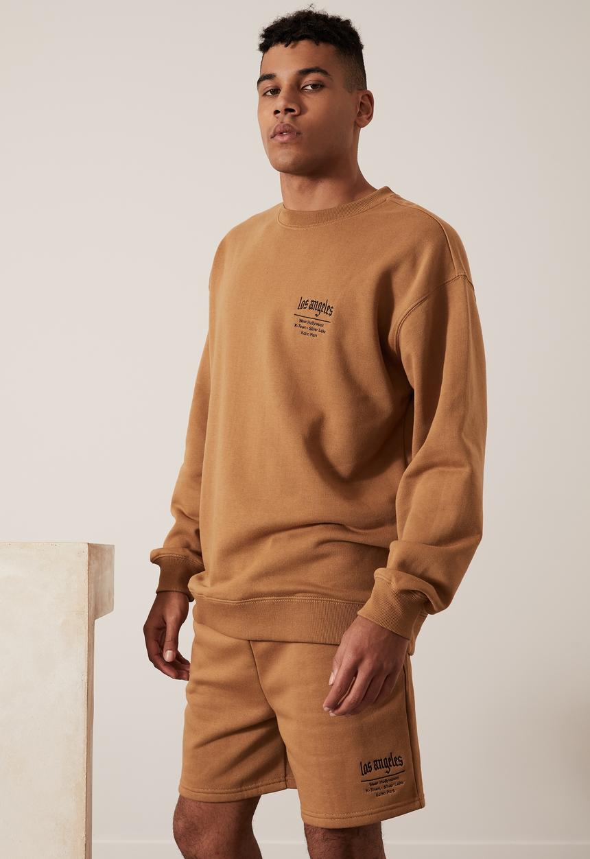 Factorie - Graphic track short - tan