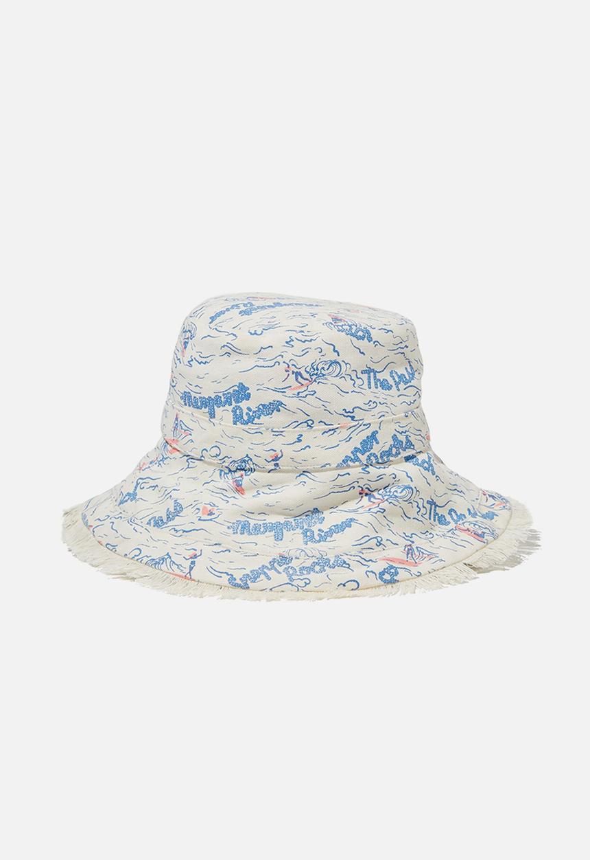 Cotton On - Beachy bucket hat - neutral & blue
