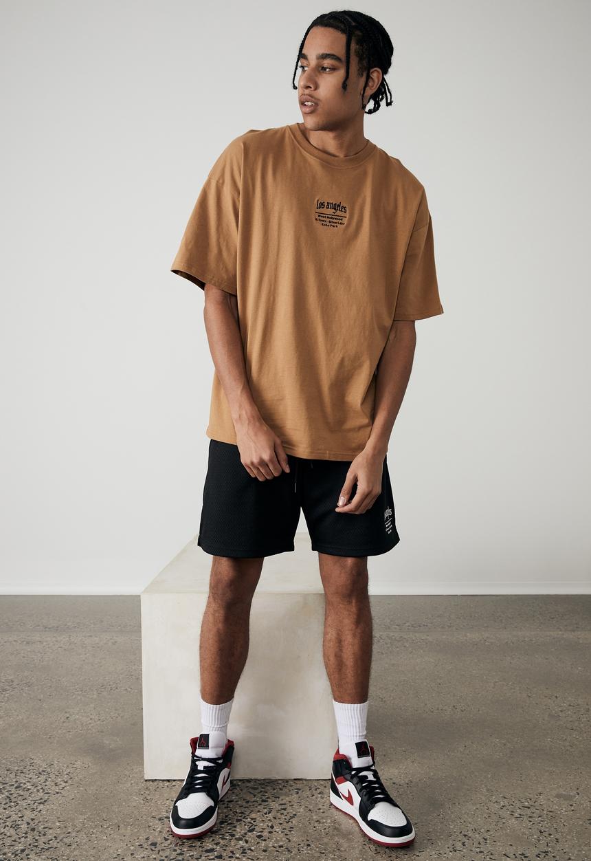 Factorie - Oversized graphic t-shirt - tan