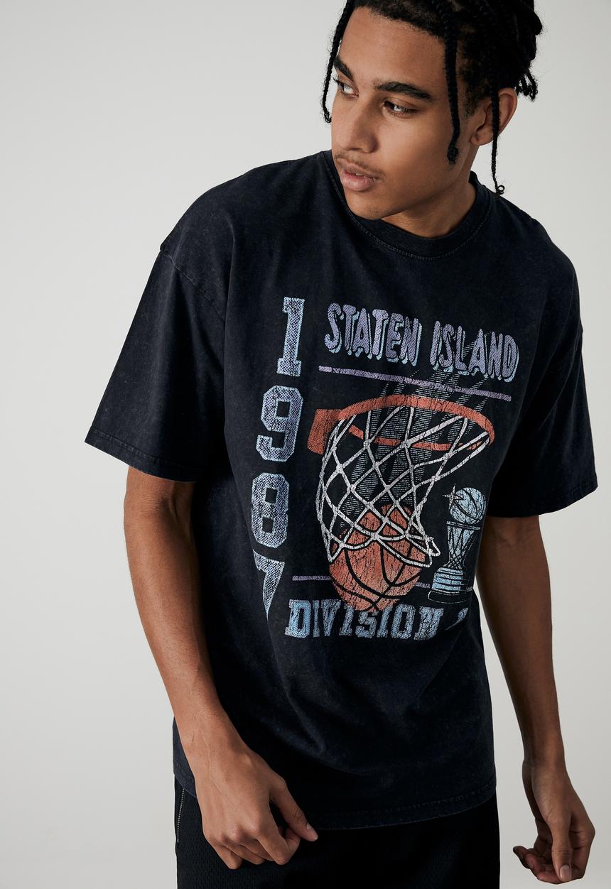 Factorie - Oversized graphic t-shirt - black