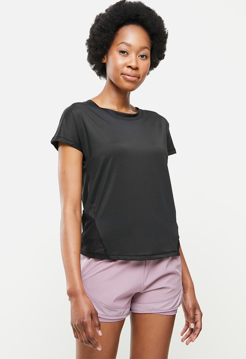 dailyfriday - Cut out back yoga top - black