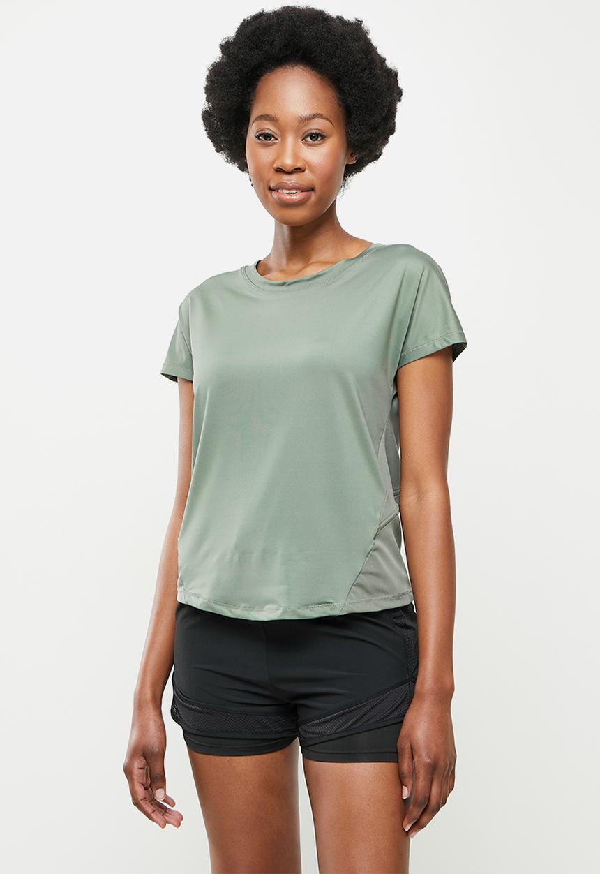 dailyfriday - Cut out back yoga top - olive