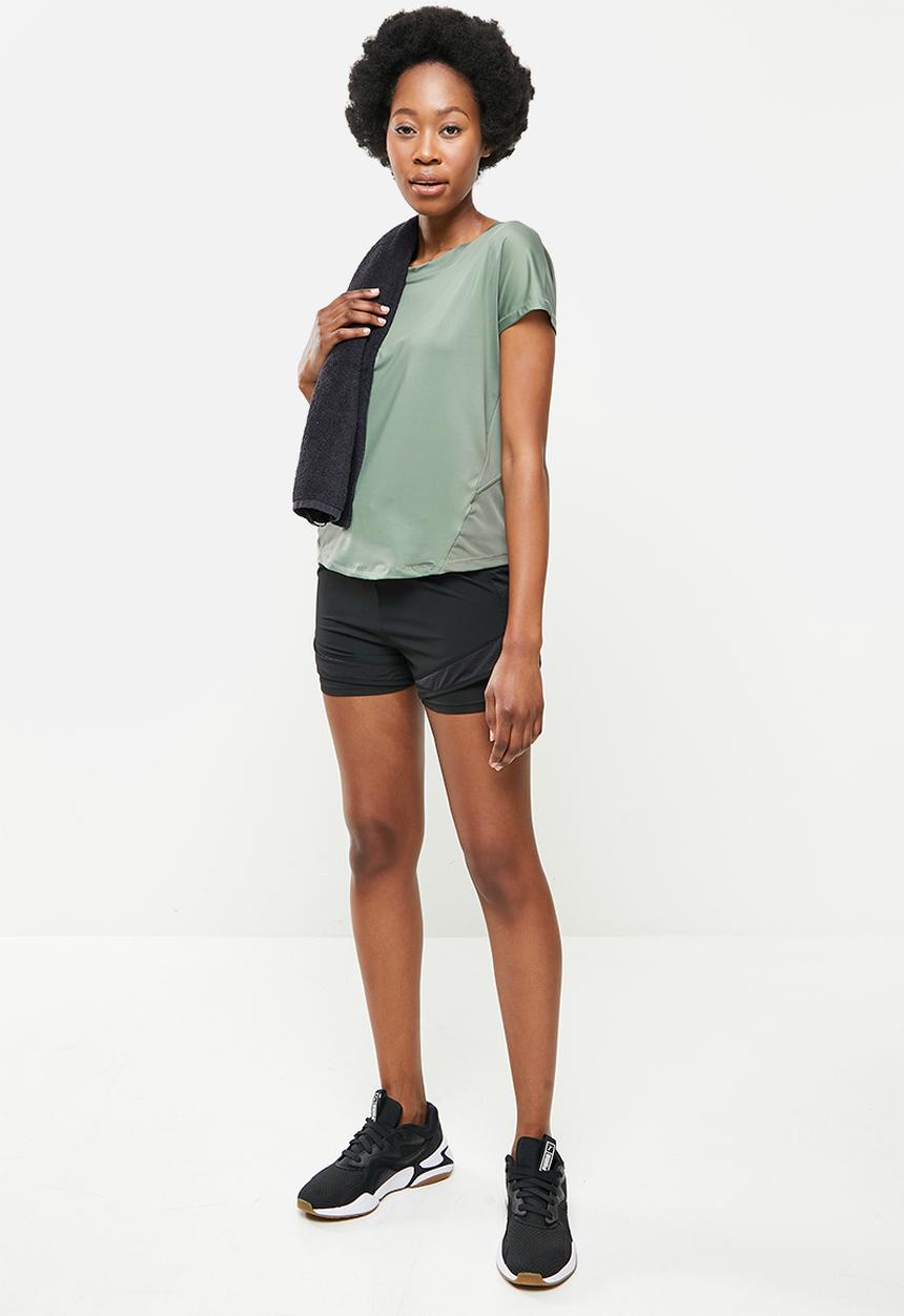 dailyfriday - Cut out back yoga top - olive