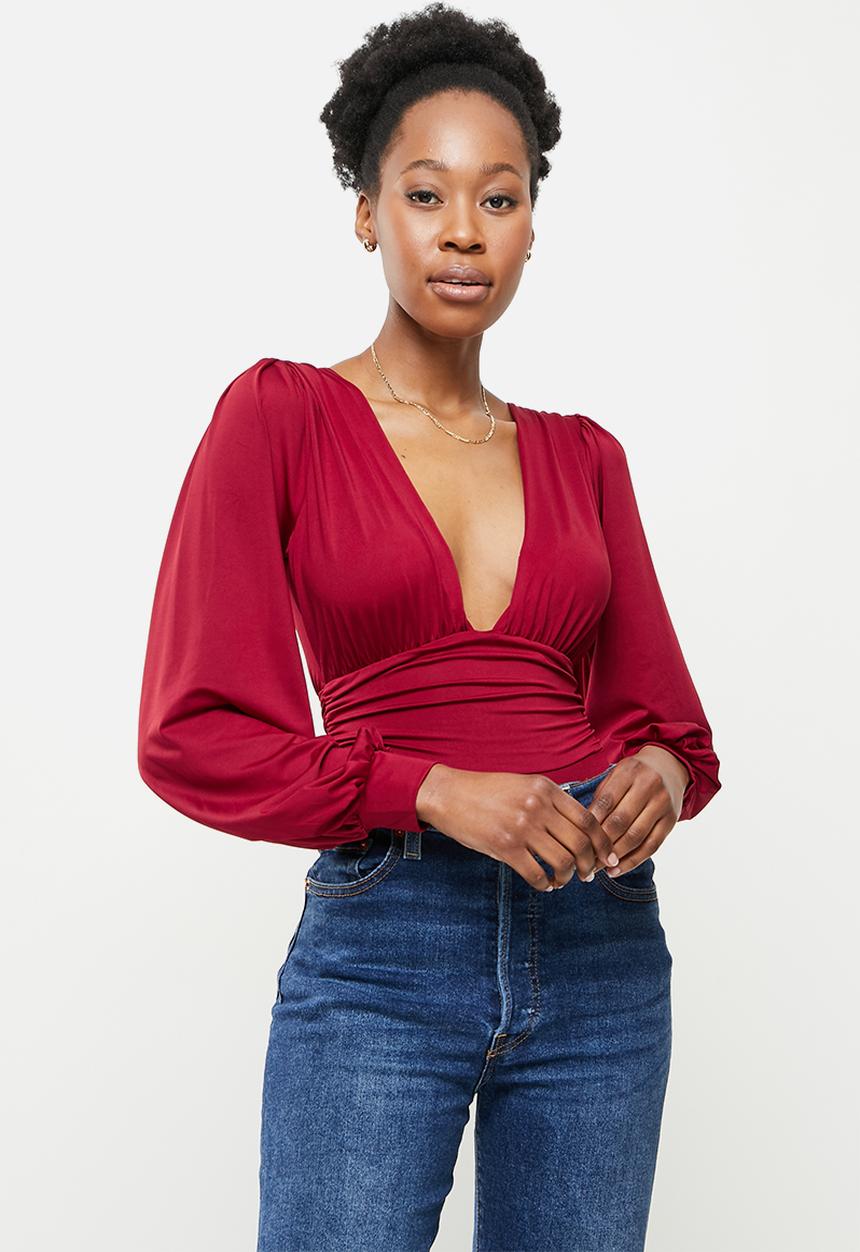 dailyfriday - Long sleeve bodysuit - red