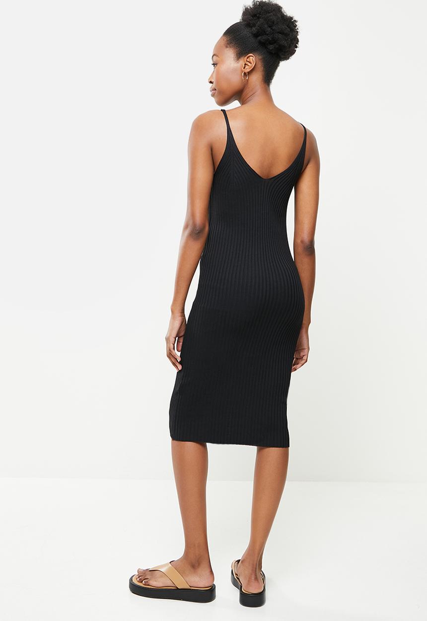 dailyfriday - V-neck knit dress - black