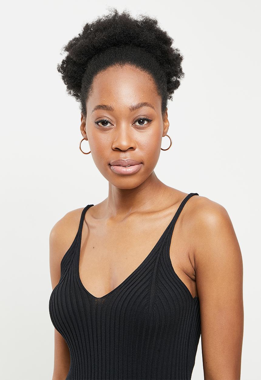 dailyfriday - V-neck knit dress - black