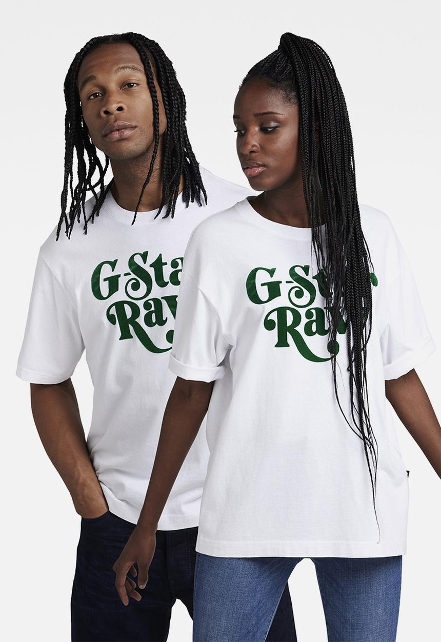 G-STAR - Boxy base - white & dark astro green
