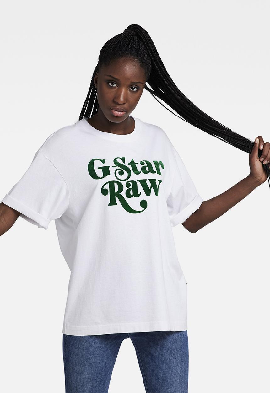 G-STAR - Boxy base - white & dark astro green