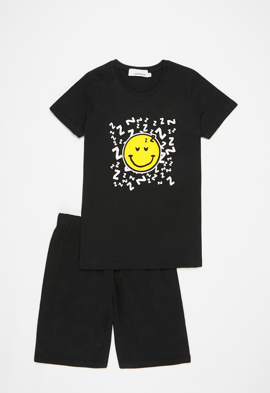 Superbalist - Older boys tee & shorts pj set - black