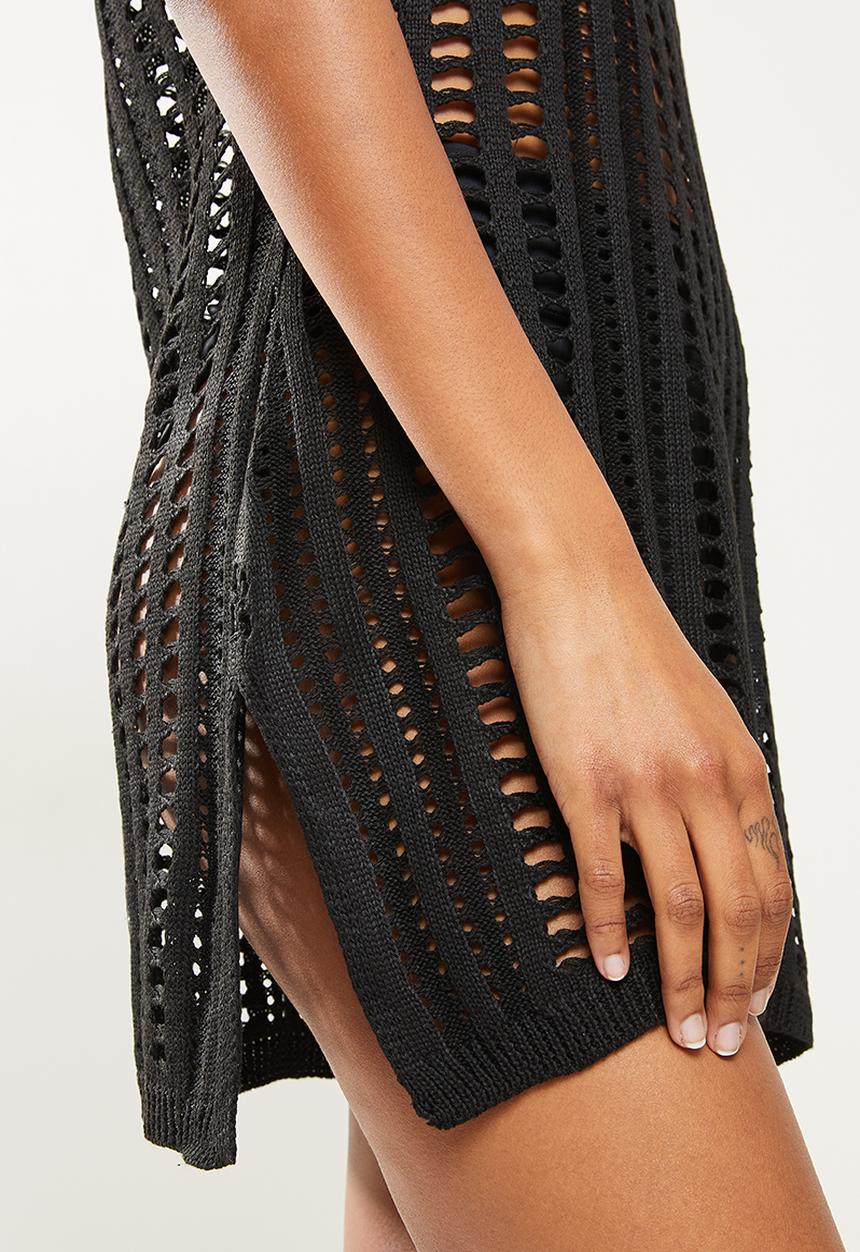 dailyfriday - Crotchet mini dress - black