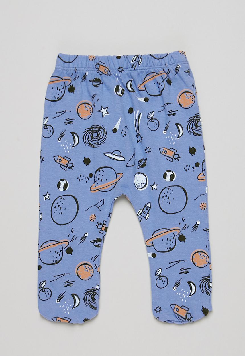 Superbalist Kids - 2 pack space footed pants - blue & cream