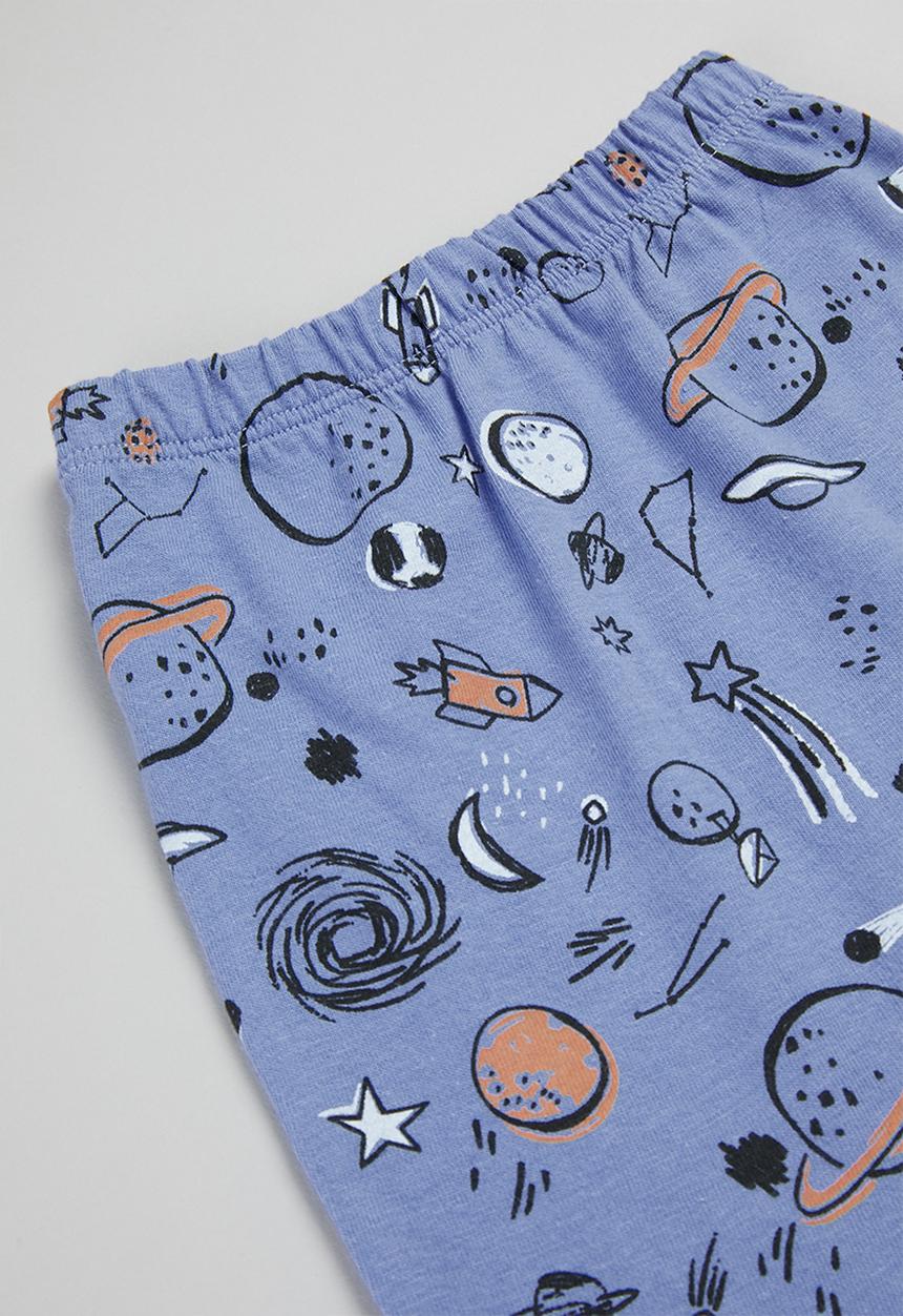 Superbalist Kids - 2 pack space footed pants - blue & cream