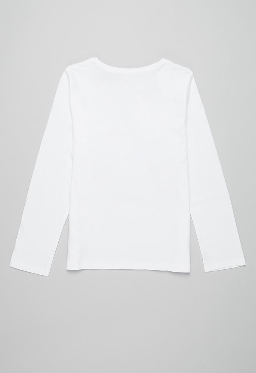 MINOTI - Girls basic smile please top - white