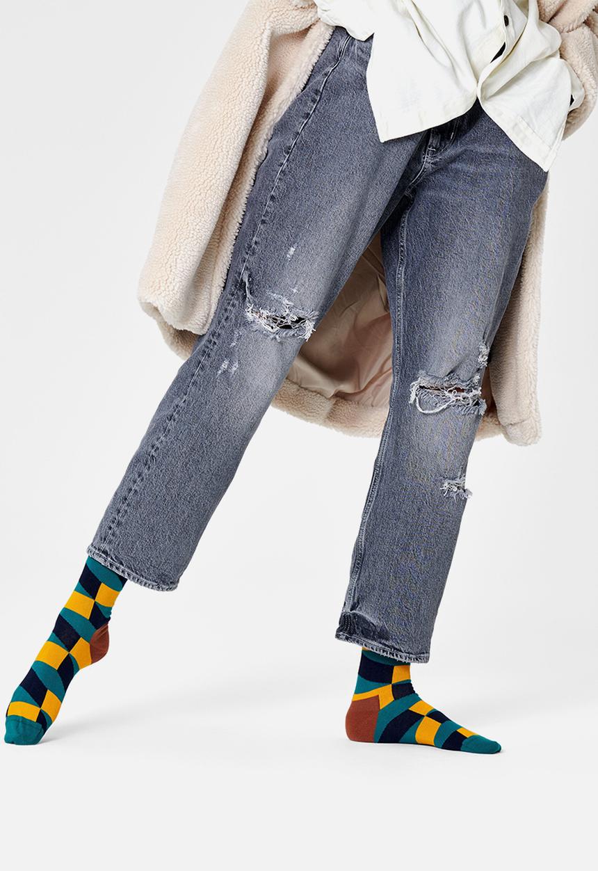 Happy Socks - Jumbo filled optic socks - blue multi