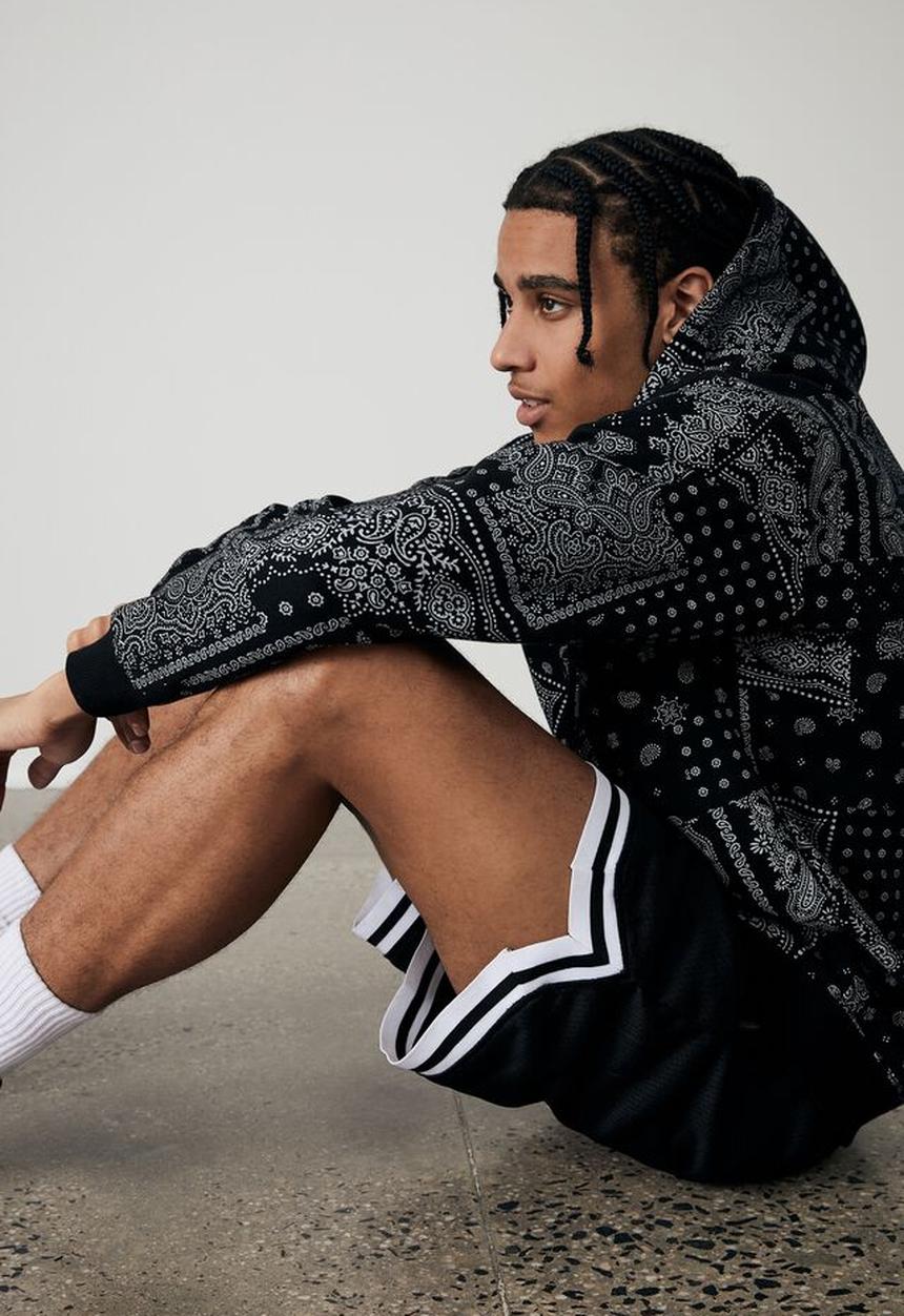 Factorie - Oversized graphic hoodie - black/bandana