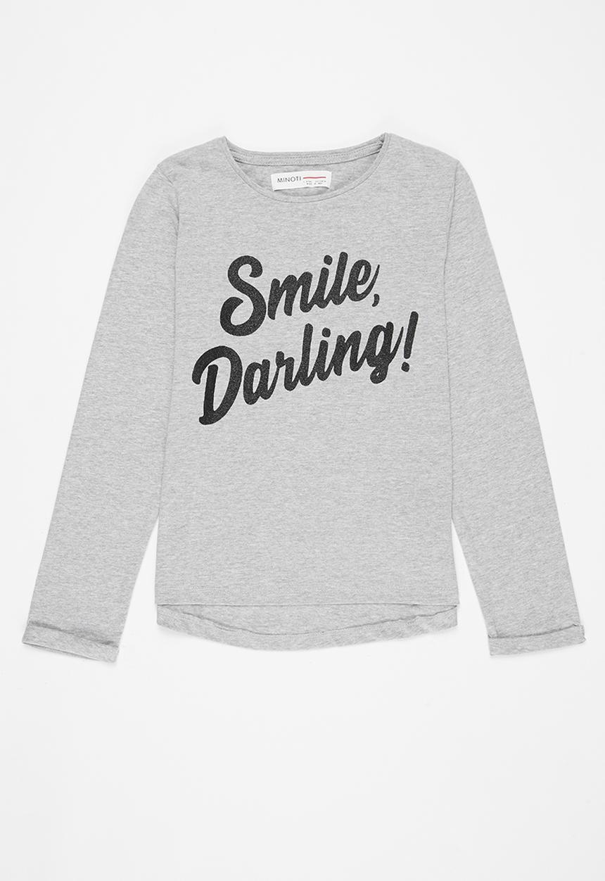 MINOTI - Tween girls basic smile darling top - grey